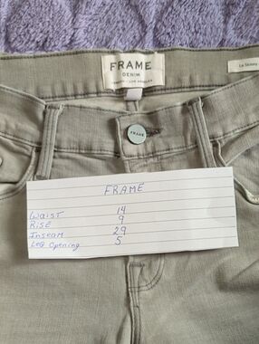 Frame Denim Le Skinny Mid-Rise Women’s Jeans — Light Olive